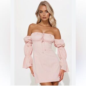 Fashion Nova Strapless Blush Dress